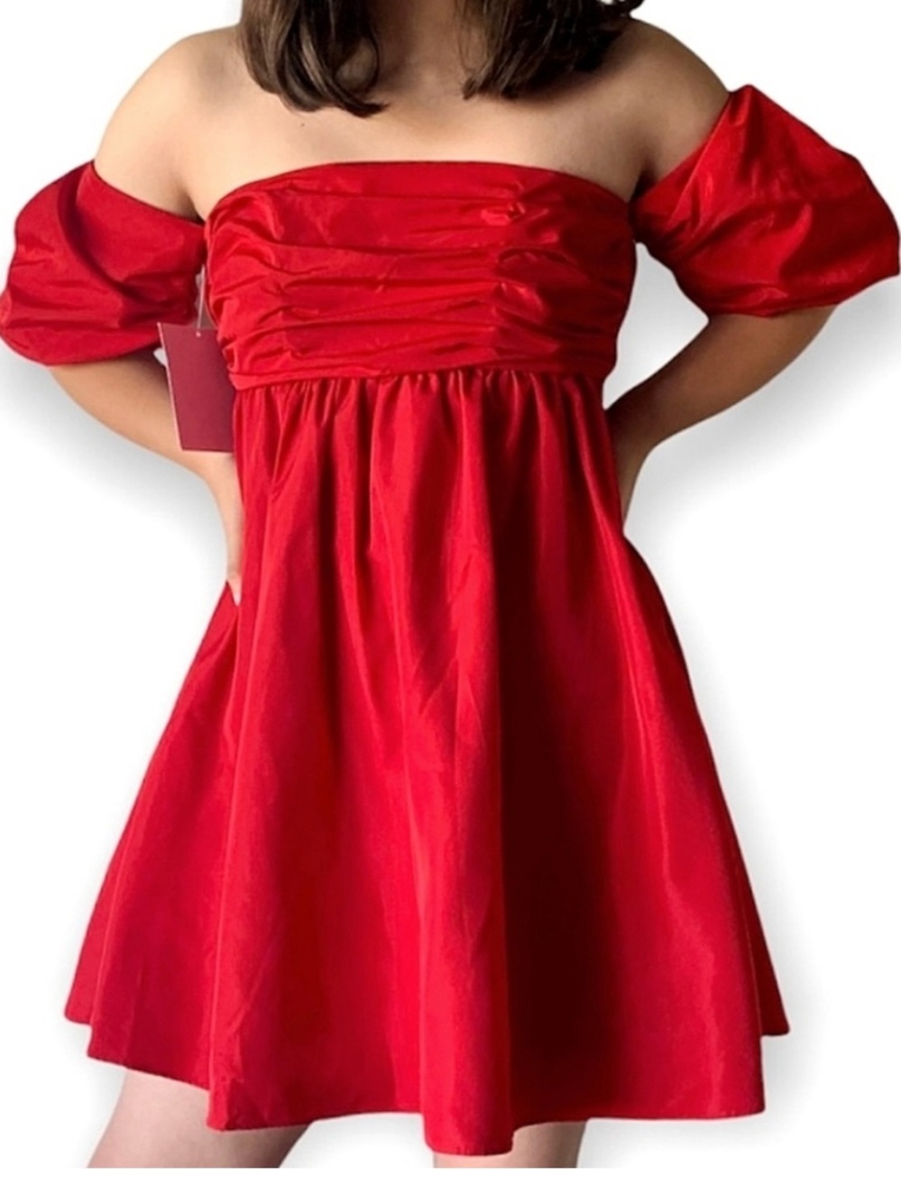 Free People Red Off-Shoulder Mia Mini Dress Size 10
